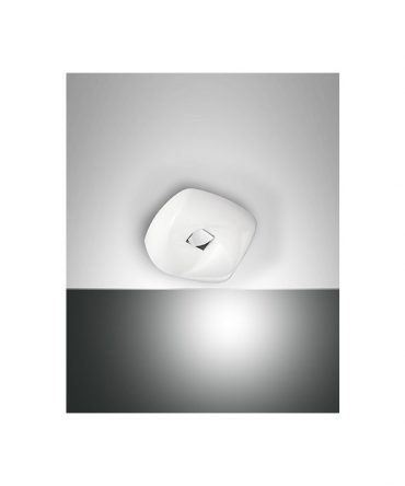 Fabas Luce Corvara lampada da tavolo rotonda metallo e ceramica ø 20 bianco