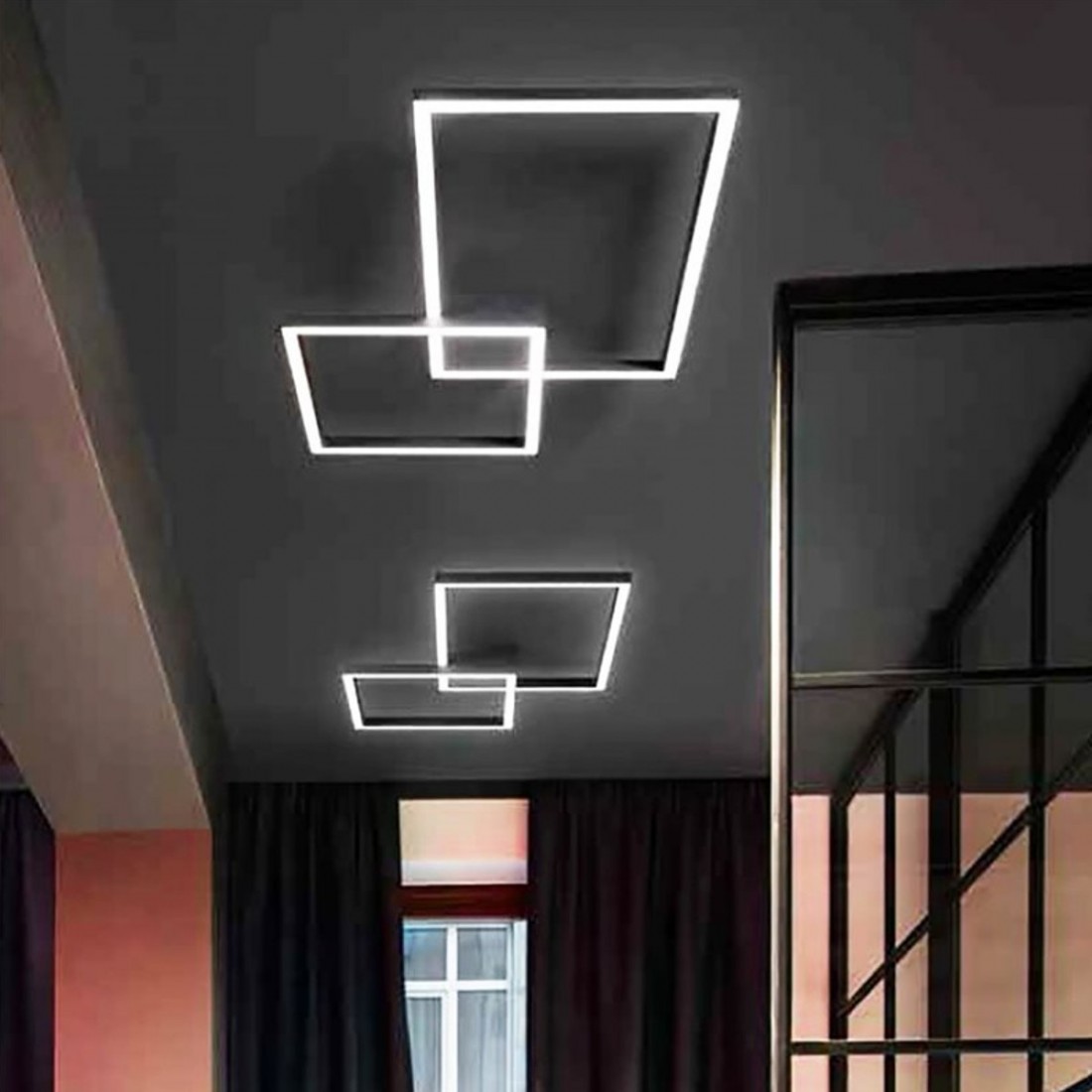 Plafoniera moderna Perenz CROSS 6596 N CT LED 64W 4800LM lampada soffitto  parete bianco dinamico ultramoderna interno