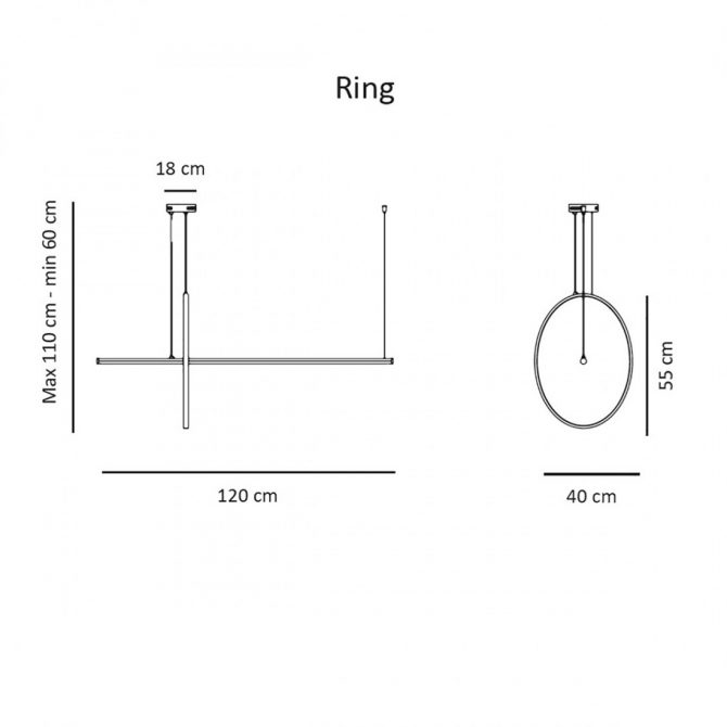 Sospensione Sikrea Ring LED