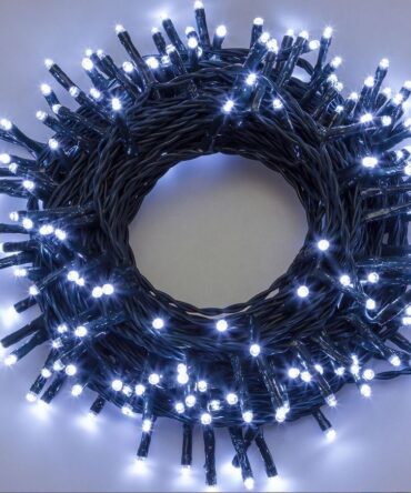 Luci di Natale - Catena Miniluci 180 Led Bianco Freddo per esterno e interno L.13,1 mt