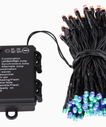 LUCI DI NATALE A BATTERIA LED RGB MULTICOLORE L.9.42Mt PER ESTERNO E INTERNO IP44