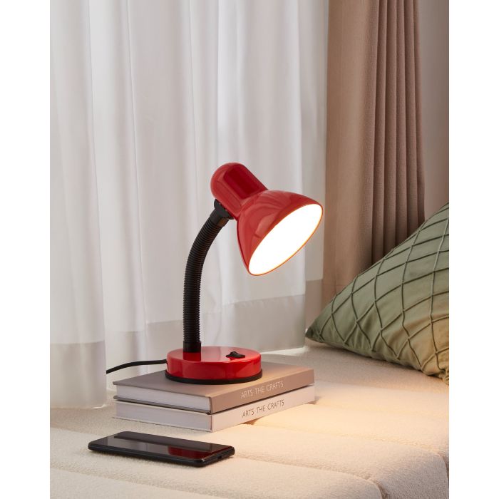 Lampada Da Scrivania Rossa con braccio flessibile - Basic Eglo