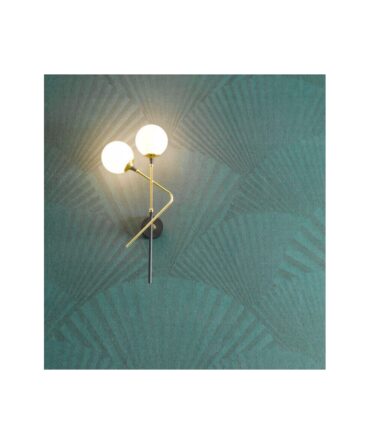 Applique 2 Luci Lato Sinistro Galassia Design Sfera Vetro Bianco Stilnovo 9558