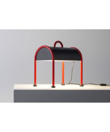 Lampada Da Tavolo Terra Valigia Nero Rosso Morsetto Design Stilnovo 8960
