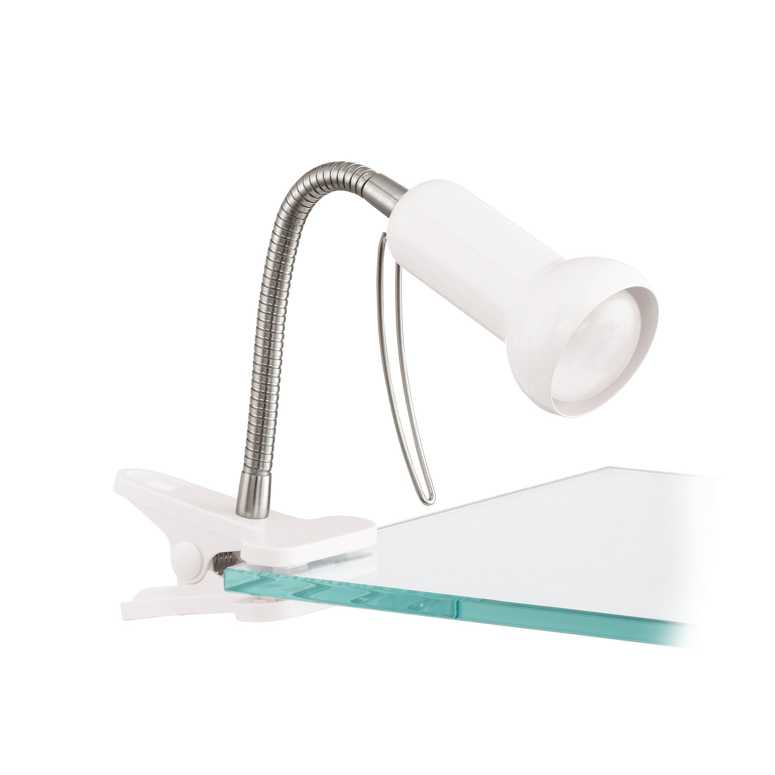 Lampada Da Scrivania con Pinza Braccio Snodabile Bianco Fabio Eglo