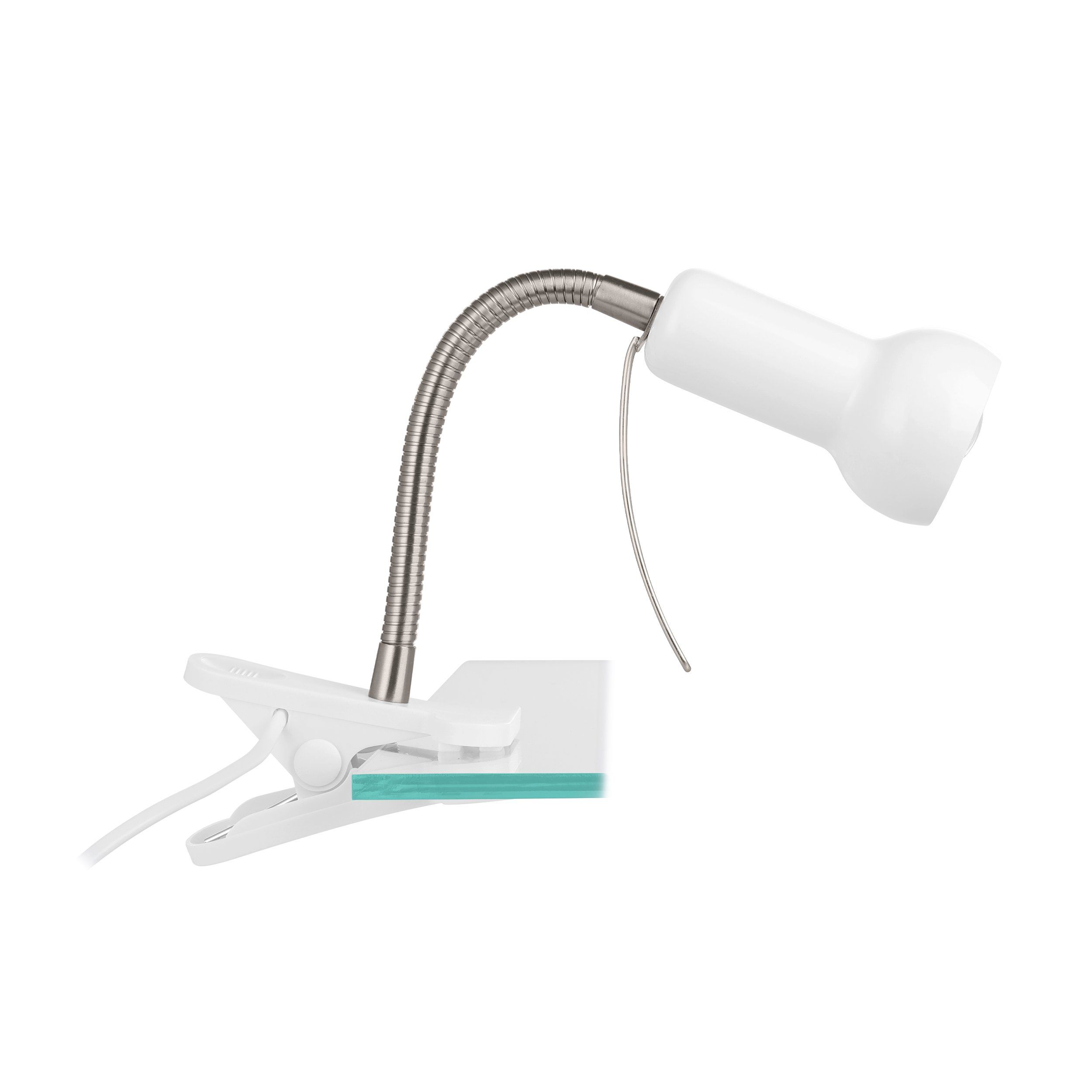 Lampada Da Scrivania con Pinza Braccio Snodabile Bianco Fabio Eglo