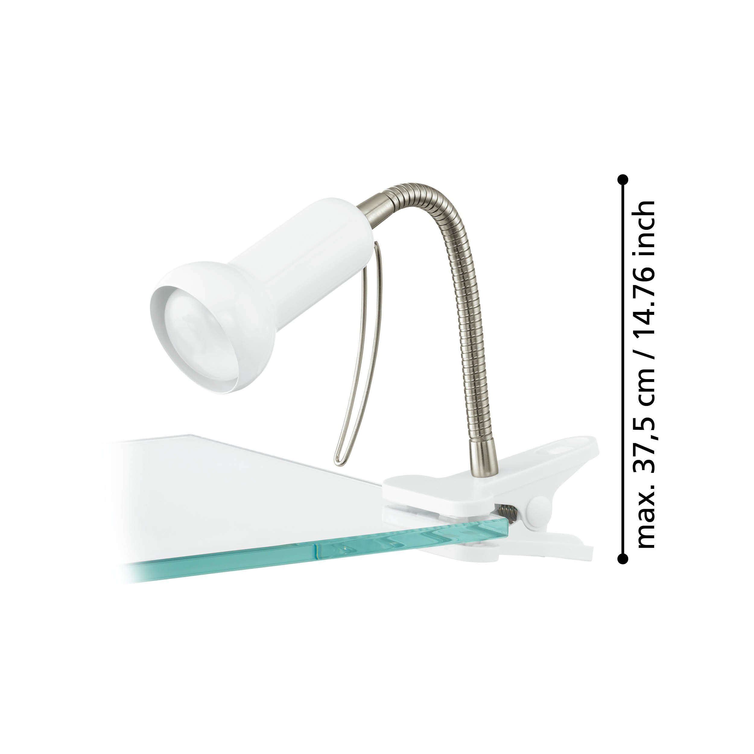 Lampada Da Scrivania con Pinza Braccio Snodabile Bianco Fabio Eglo