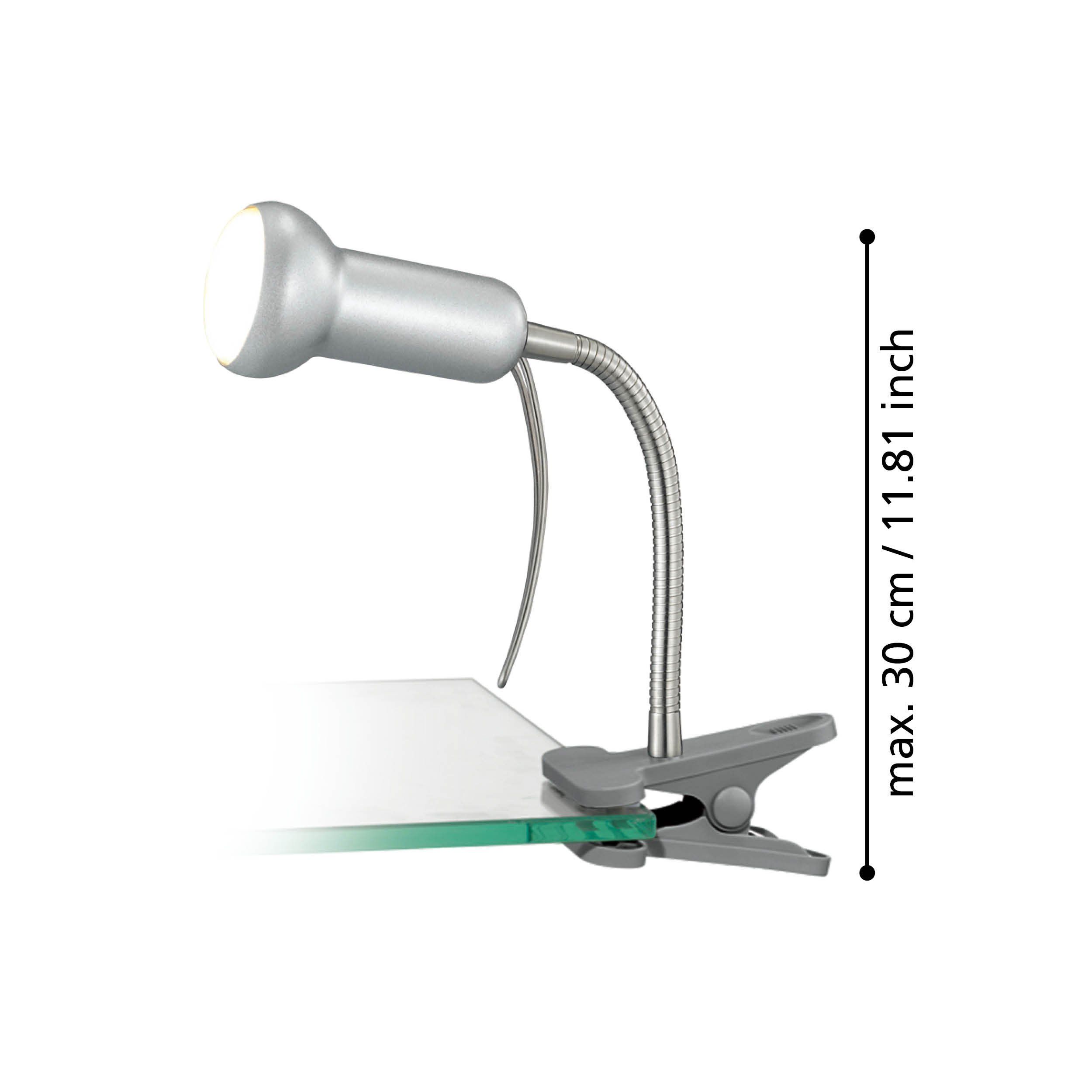 Lampada Da Scrivania con Pinza Braccio Snodabile Argento Fabio Eglo