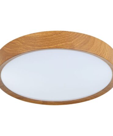 Plafoniera Musurita Diffusore Led Bianco Con Bordo Legno Ø34 cm Eglo