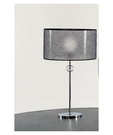 Lumetto da comodino Celine Ø35 paralume voile nero Antea Luce