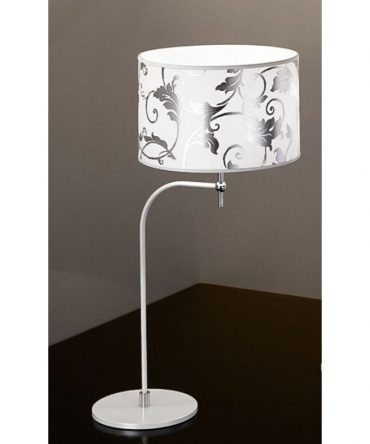 Lumetto da comodino Fashion Ø30 bianco arabescato argento Antea Luce