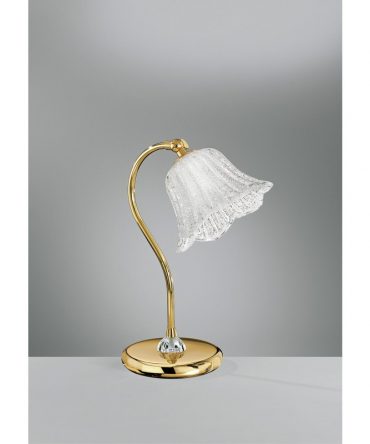 Lumetto da comodino Kelly oro con paralume graniglia cristallo Antea Luce