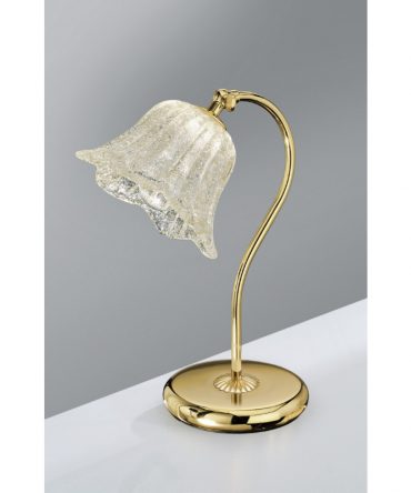 Lumetto da comodino Raggio di sole con vetro graniglia ambra Antea Luce