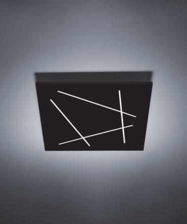 Plafoniera Flat Nero Led 51w 3000K 60x60 cm Vivida International