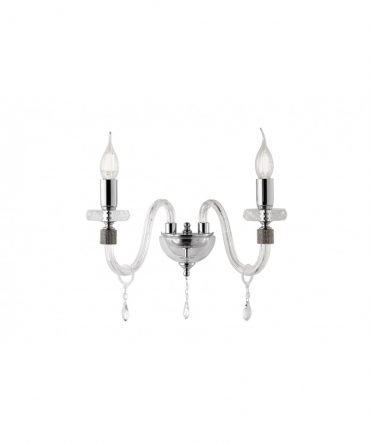 Applique 2 Luci In Vetro e Cristallo Dido Ondaluce Ciciriello