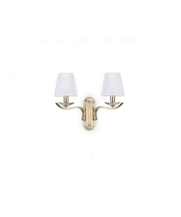 IDEAL LUX PEGASO AP2 Applique 2 Luci   Ottone Paralumi Organza