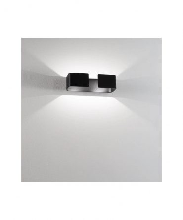 Applique Biemissione graffa Nero Led 20w 3000k Isyluce 924GB