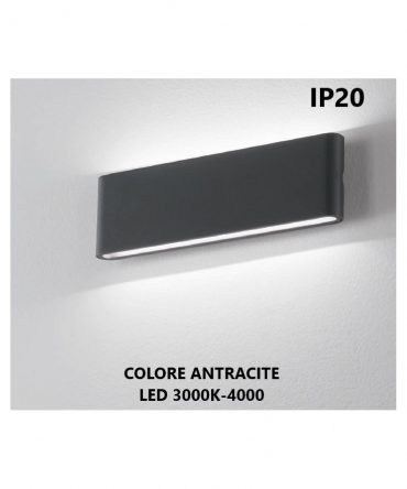 Applique Biemissione LED 30w 3000K o 4000K Wallet IP20 Antracite Isyluce 511