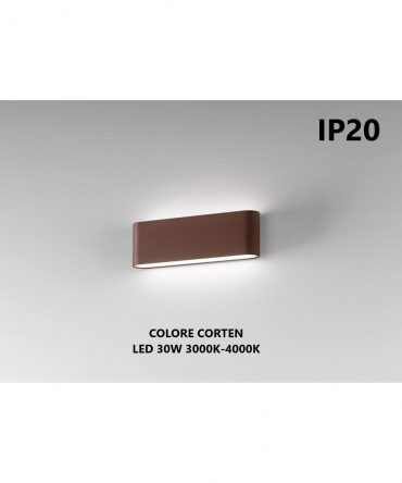 Applique Biemissione LED 30w Wallet IP20 Corten Isyluce 512