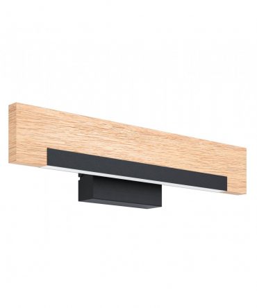 Applique Camacho Rettangolare Led Dimmerabile Legno Naturale L44 cm Eglo