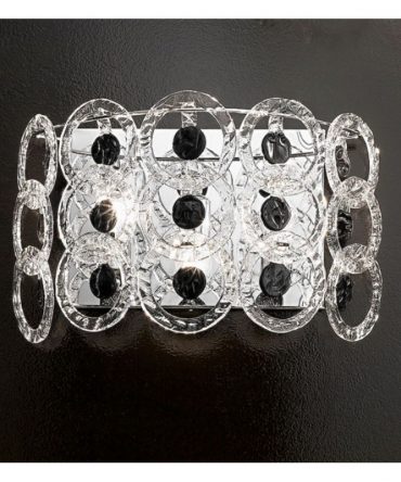 Applique cristallo Mary Rose 55cm nero Antea Luce