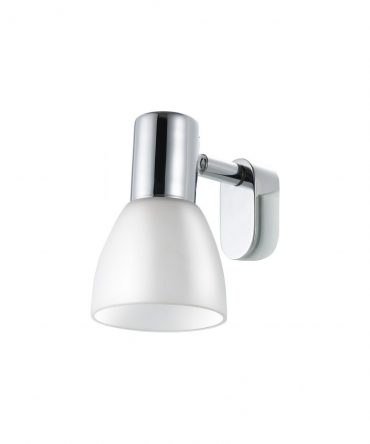 Applique Cromo Cono Vetro Opale Bianco Sticker Eglo