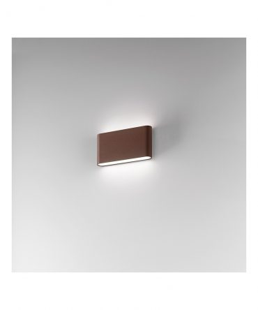 Applique Da Esterno Biemissione Wallet mm 175x90x30 LED 20W 3000K o 4000K Corten Isyluce 506