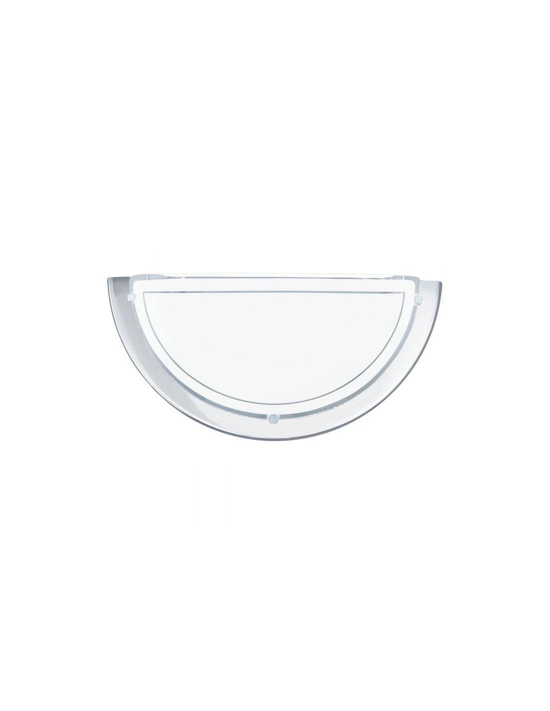 Applique Da Parete Mezzaluna Vetro Laccato Bianco Planet Eglo