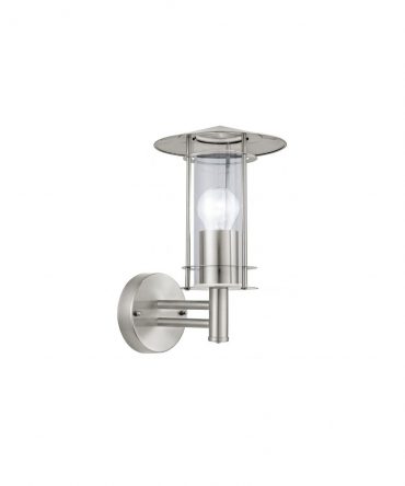 Applique Esterno Lisio Acciaio Inox Diffusore Vetro IP44 Eglo