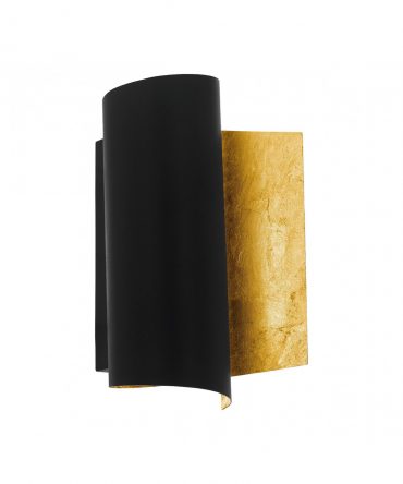 Applique Falicetto 1xE27 Fascia Nero Oro H25 cm Eglo