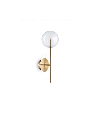 IDEAL LUX EQUINOXE Applique In Metallo Ottone Sfera Vetro AP1