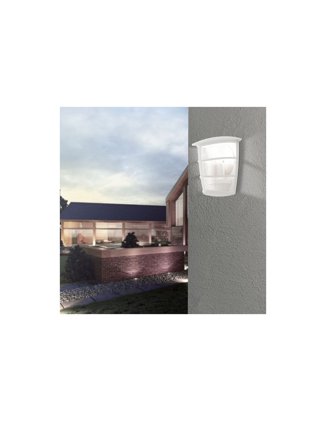 Applique Lanterna Aloria Bianco Esterno 1xE27 IP44 Eglo