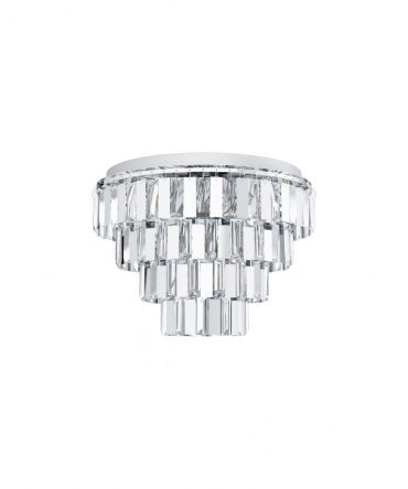 Applique Moderna Cromo Cristallo E Vetro Erseka Eglo