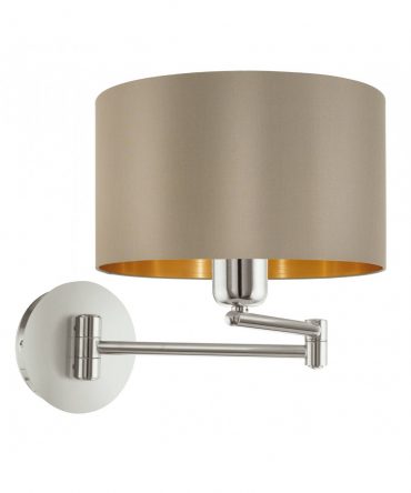 Applique Moderna Maserlo 1xE27 Paralume Tortora E Oro Eglo