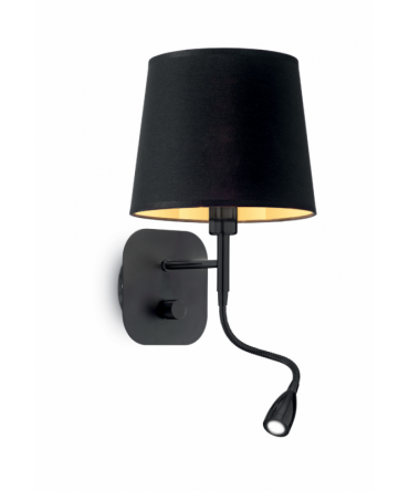 IDEAL LUX NORDIK Applique Moderna Nero/Oro  AP2 Con Led Da Lettura