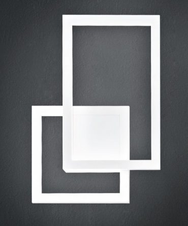 Applique moderno Perenz CROSS 6598 B CT LED 20W CCT 3000/4000/6000K metallo bianco 2 riquadri