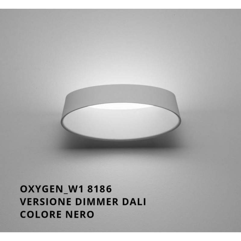 Applique Oxygen W1 nero Led 17w DALI Ma&De Linea Light 8186