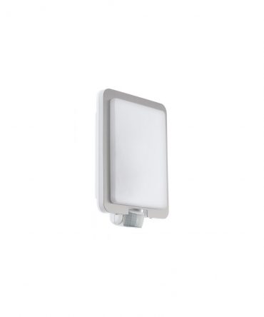 Applique Pannello Rettangolare E27 Mussotto Bianco Con Sensore IP44 Eglo