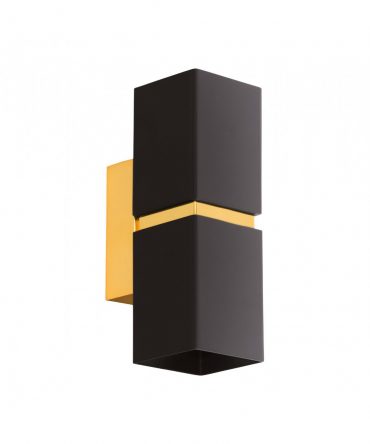 Applique Passa 2xGU10 Biemissione Nero E Oro H17 cm Eglo