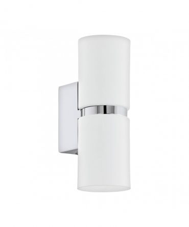 Applique Passa Cilindro 2xGU10 Biemissione Cromo E Bianco H17 cm Eglo