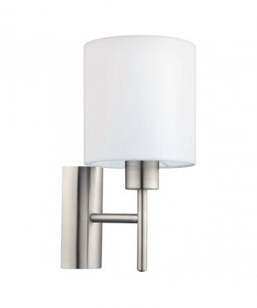 Applique Pasteri 1xE27 Paralume Lino Bianco H30,5 cm Eglo