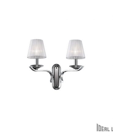 IDEAL LUX PEGASO Applique  AP2 Cromo Paralumi Organza Bianco
