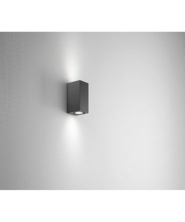 Applique Per Esterno Prisma 2xGU10 Luce Sopra e Sotto Ischia Antracite Isyluce 541