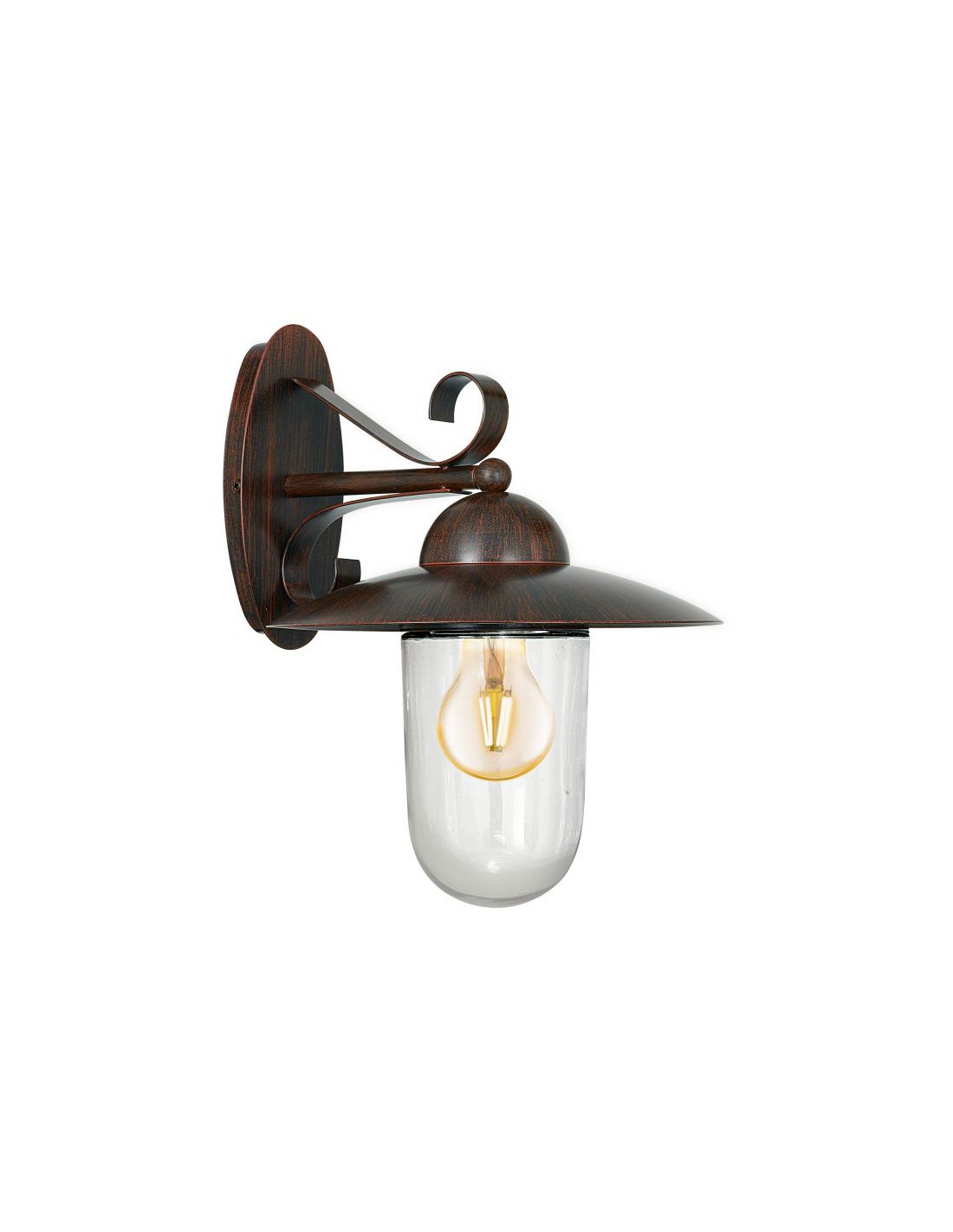 Applique Per Esterno Vintage Milton Marrone Con Vetro Trasparente IP44 Eglo