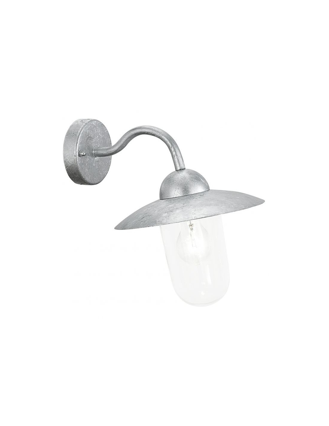 Applique Per Esterno Vintage Milton Zincato Vetro Trasparente IP44 Eglo