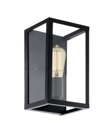 Applique Vintage Charterhouse Gabbia Nero E Vetro Eglo