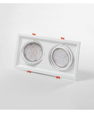 Cornice Da Incasso ISYLUCE Rettangolare Orientabile Per 2 Lampade AR111