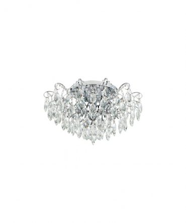 Elegante Plafoniera Da Soffitto Fenoullet Cromo Cristalli Ø60 cm Eglo