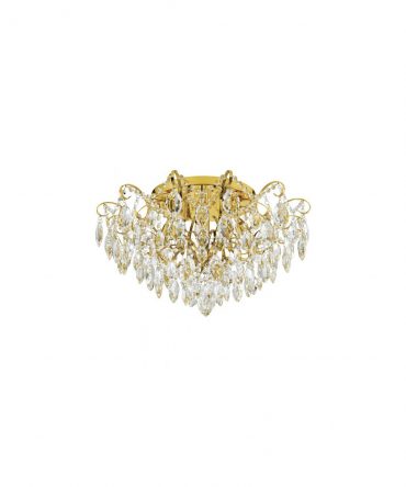 Elegante Plafoniera Da Soffitto Fenoullet Ottone Cristalli Ø60 cm Eglo