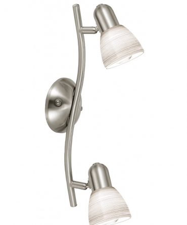 Faretto Dakar 2 Spot Nichel E Vetro Molato Bianco L37 cm Eglo